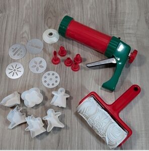 Christmas Cookie Press & Icing Set Vintage 80s West Germany